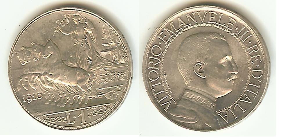 1 Lire Victor Emmanuel III 1910 SUP++